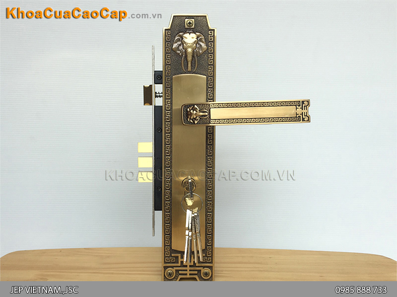 Kh&oacute;a cửa ch&iacute;nh m&agrave;u đồng r&ecirc;u HCR 8528 Đại - ảnh 6