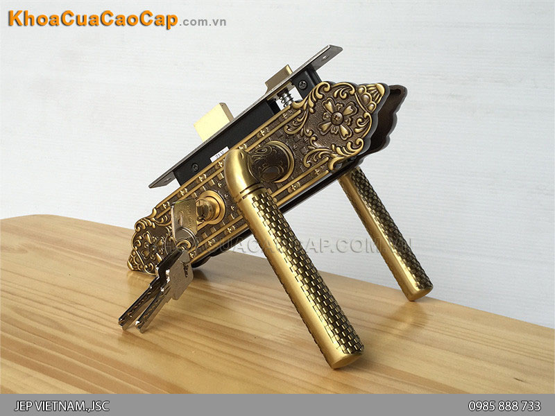 Kh&oacute;a cửa gỗ th&ocirc;ng ph&ograve;ng bằng đồng HCR5823 - ảnh 1