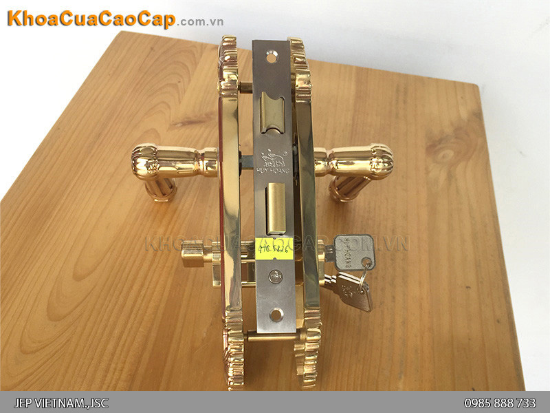 Kh&oacute;a cửa tay gạt bằng đồng HC5826 - ảnh 3