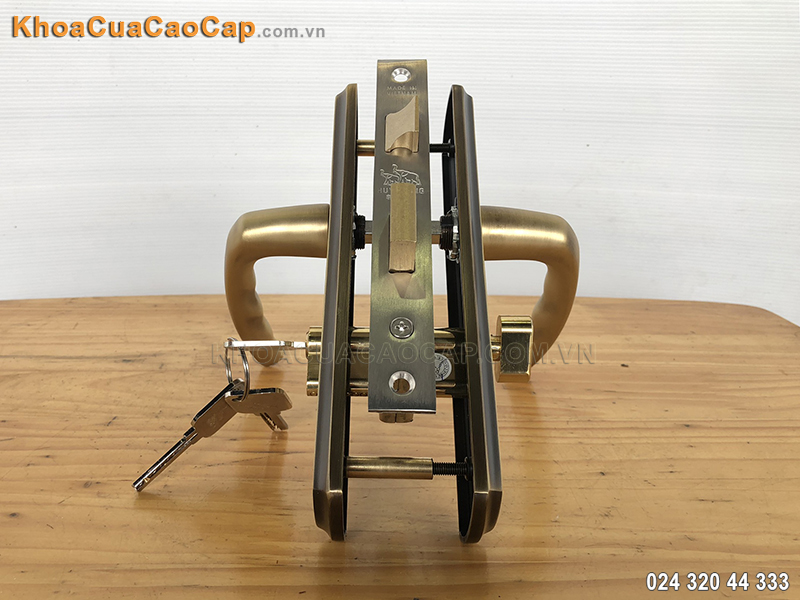 Kh&oacute;a cửa th&ocirc;ng ph&ograve;ng bằng đồng hcx5866 - ảnh 3
