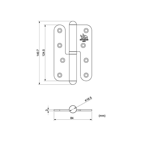 Bản lề cối inox SS01