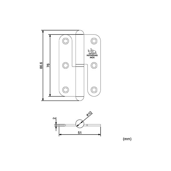 Bản lề cối inox SS03