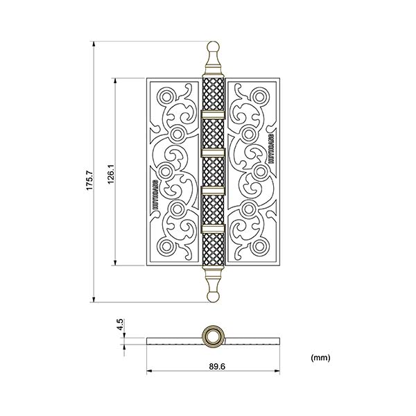 BVKT bản lề lá đồng Huy Hoàng HC01