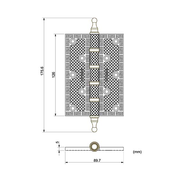 BVKT bản lề l&aacute; đồng Huy Ho&agrave;ng HC2801